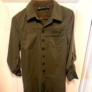 New York and Company Olive Green Jumpsuit